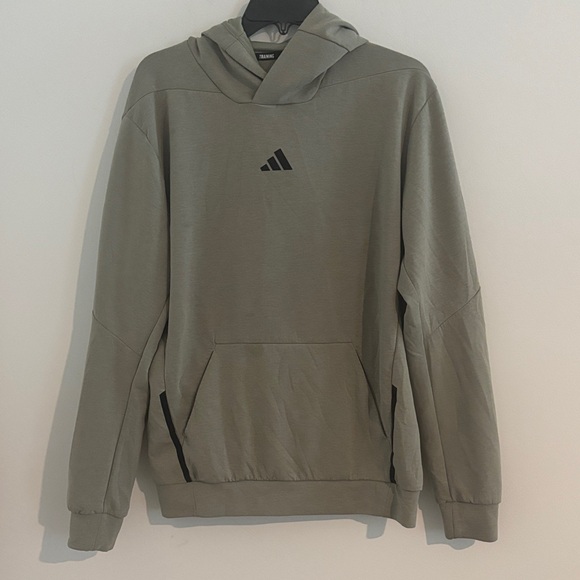 Adidas Size M Regular Fit Olive Hoodie with Zip Pockets - Picture 1 of 4